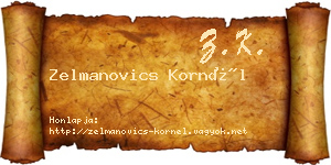 Zelmanovics Kornél névjegykártya